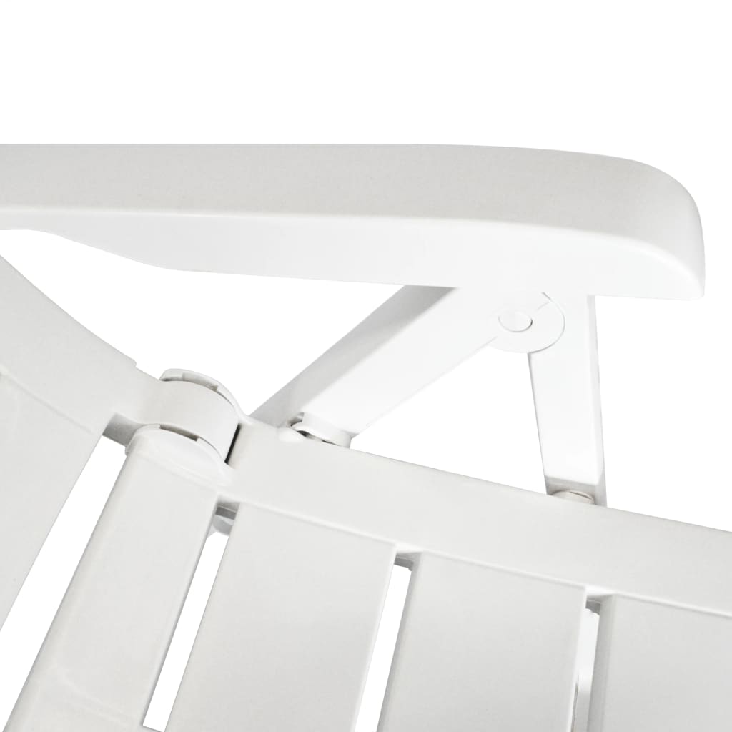 Verstellbare Gartenstühle 2 Stk. Kunststoff Weiss